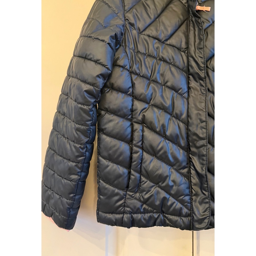 Girls Columbia‎ Black with Pink Trim XS (6/6X) Hooded Lightweight Puffer Jacket - Picture 3 of 12